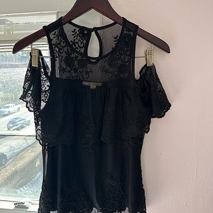 Black lace mesh top